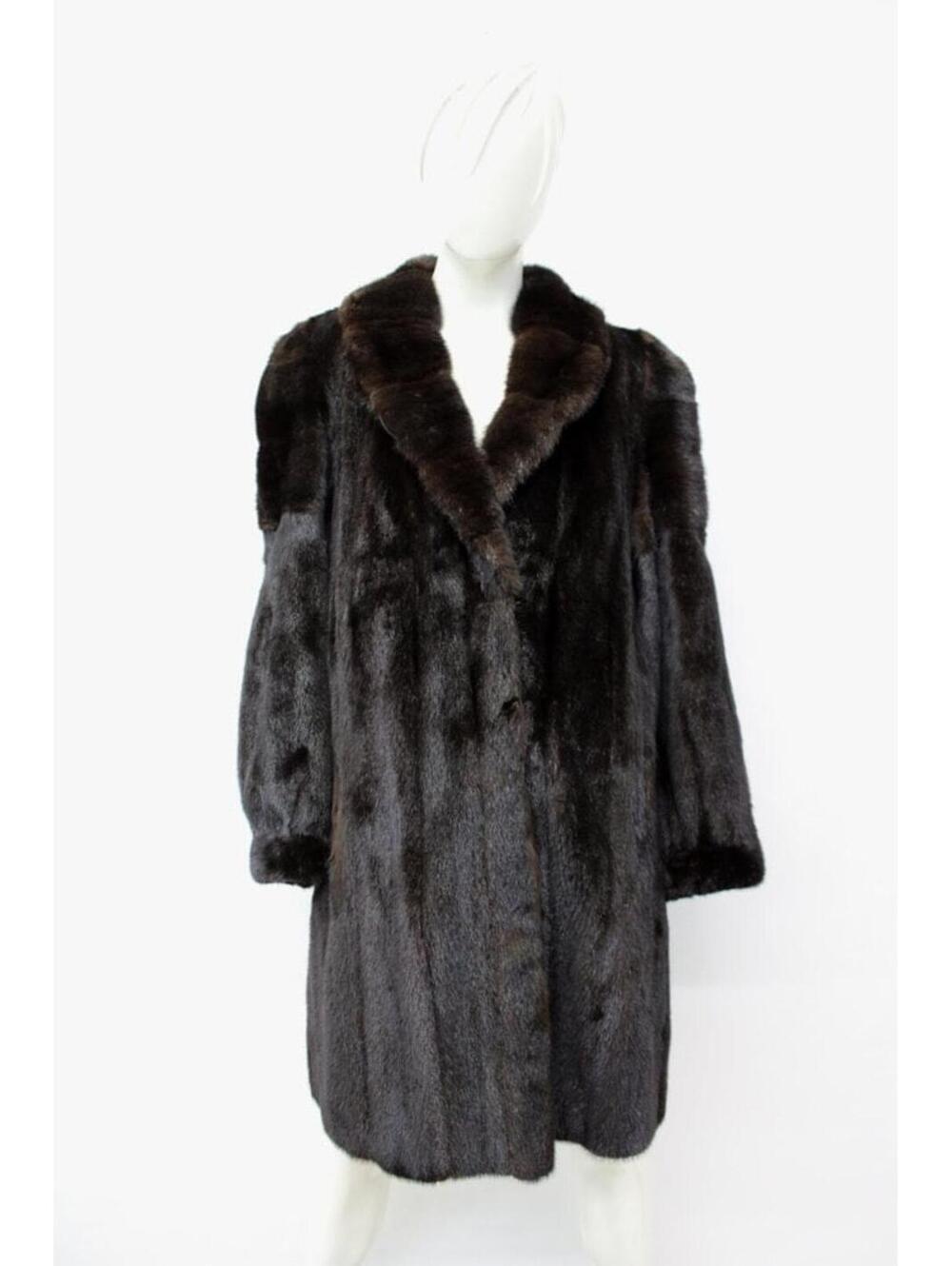 Mint Dark Ranch Mink Fur Coat Jacket Women Woman Size 6 Small